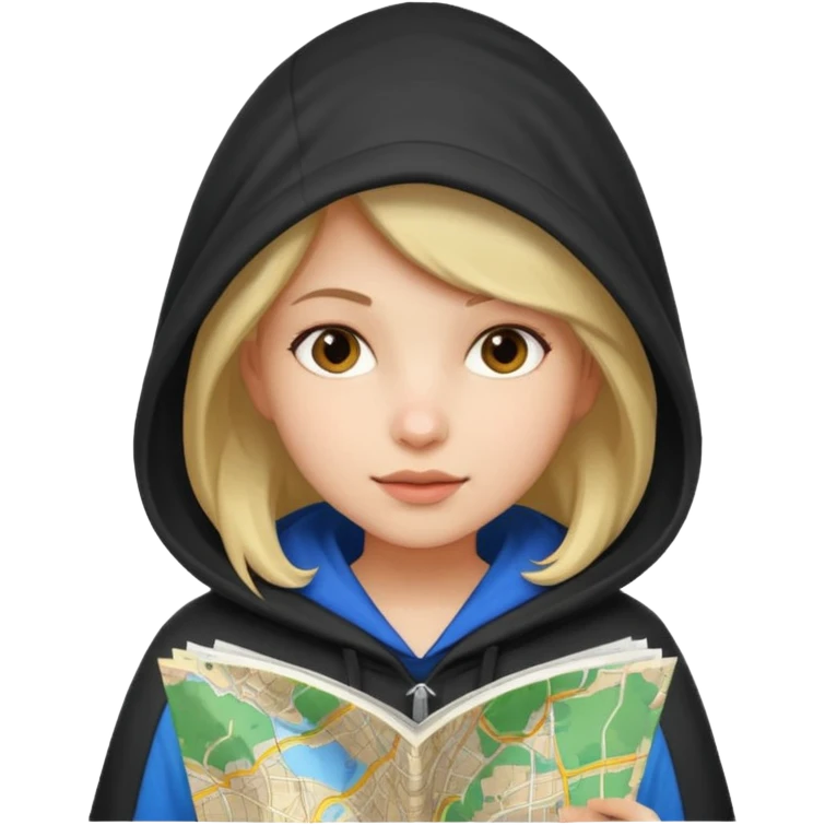 Girl + hood + map emoji
