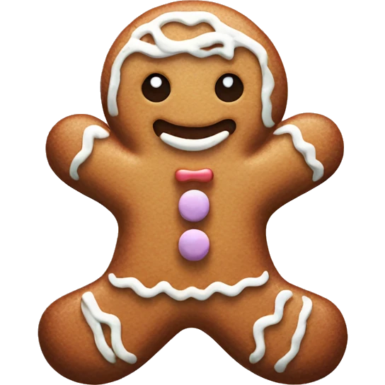 Pastel gingerbread man emoji