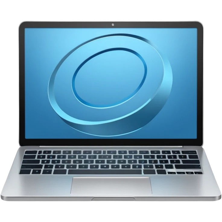 3D minimal icon of a premium silver or gray laptop with no logos, placed on a color #FF3D00 gradient background. Clean, modern, high-end tech style. emoji