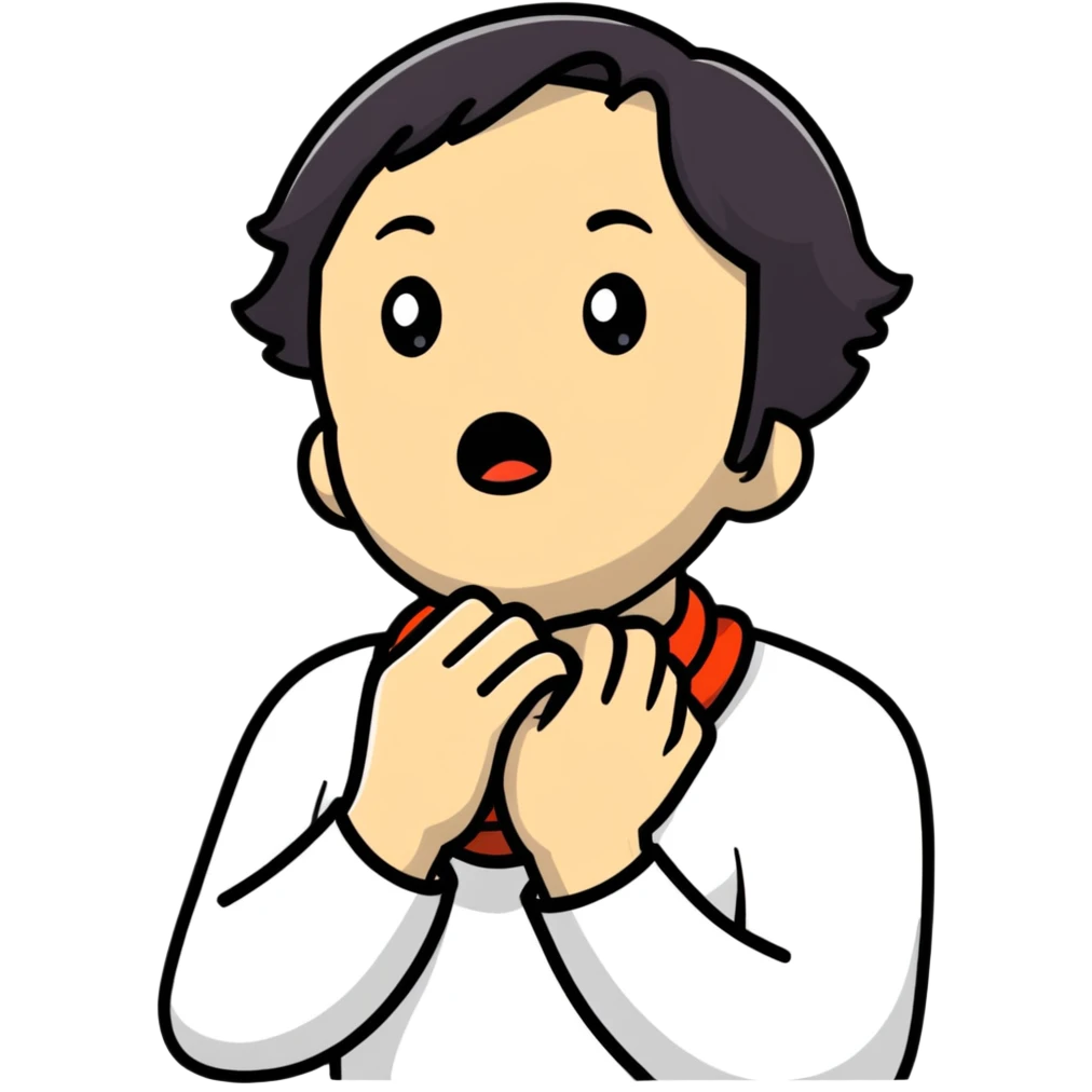A man chocking himself  emoji