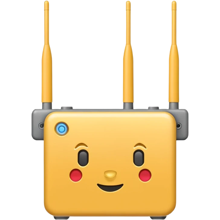 a real, highly realistic modem with antennas emoji