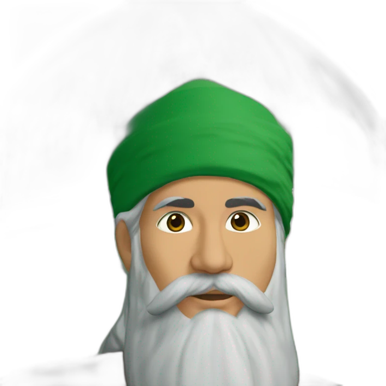 sufi man in front of green dome mosquee emoji