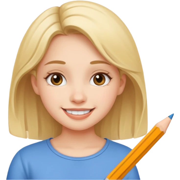 a girl who is drawing cute herself  emoji