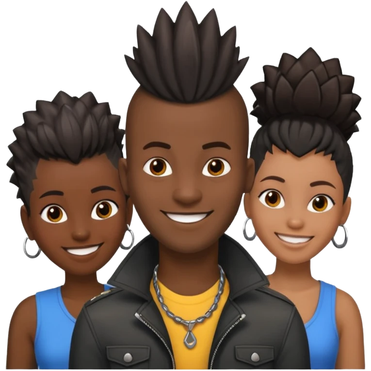 Black man with  Mohawk with black women  emoji