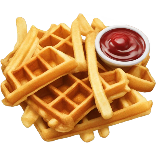 Enjoying waffle fries emoji