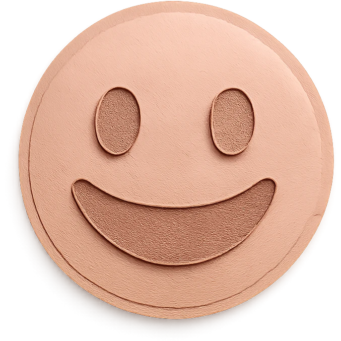 rose gold emoji, paper craft style, layered look emoji