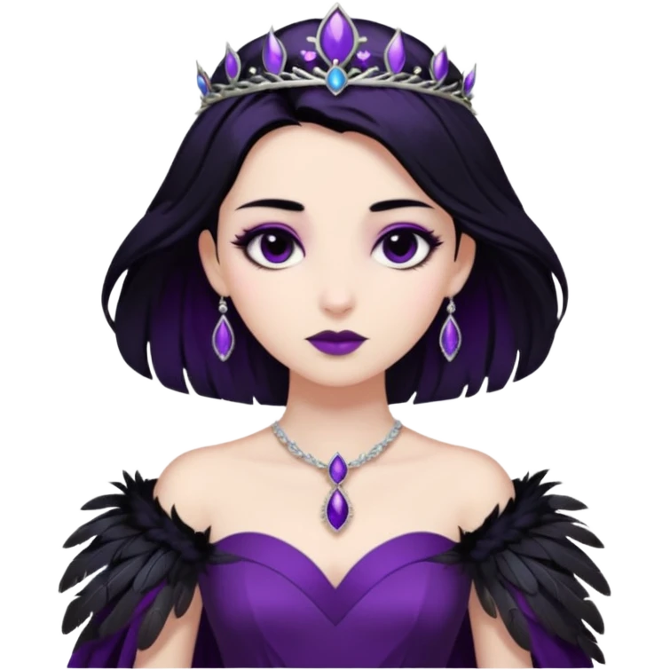 Raven Princess – feather brooch + plum gown,Shadow Princesses. emoji