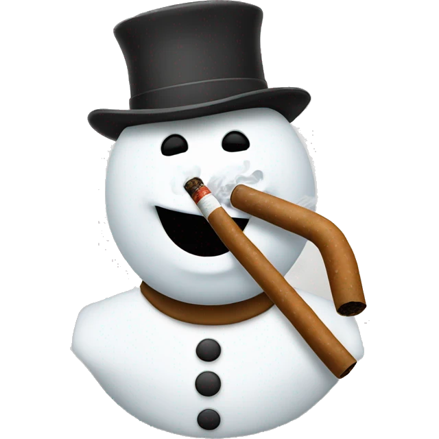 Snow man smoking cigar emoji