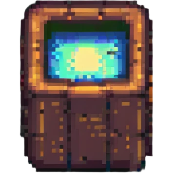 Minecraft style give box, pixel art, glowing effect emoji