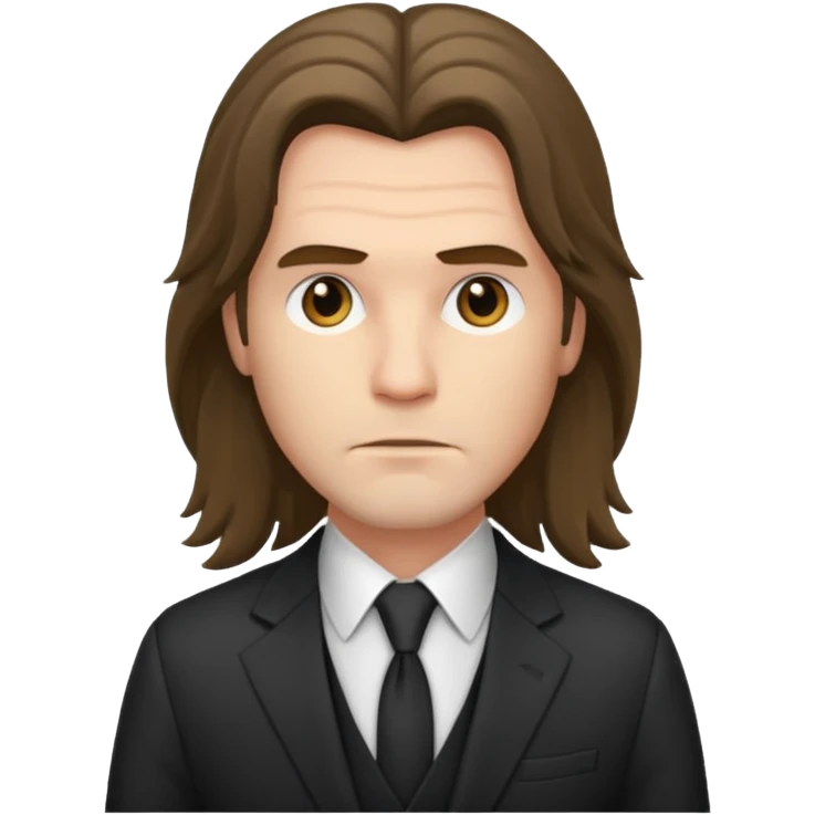 long haired man with suit emoji