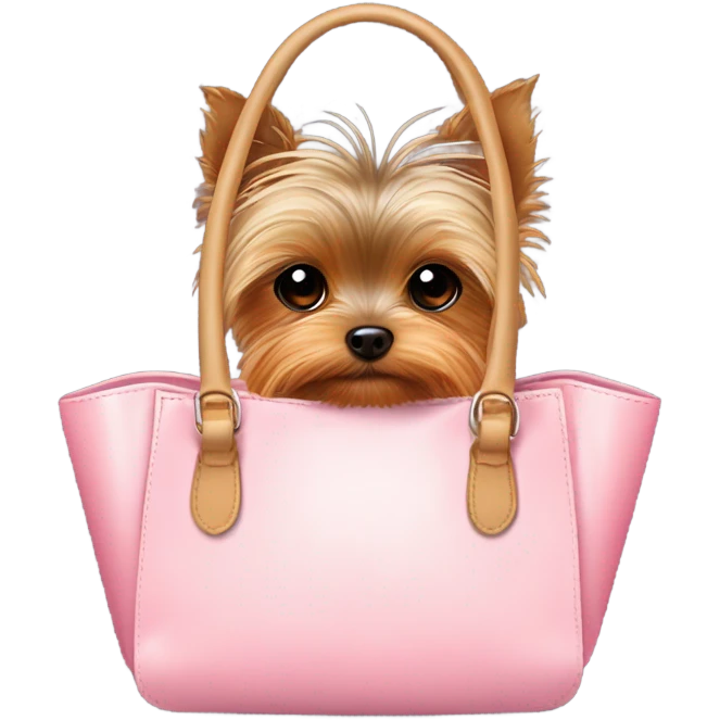Teacup Yorkie in a handbag  emoji