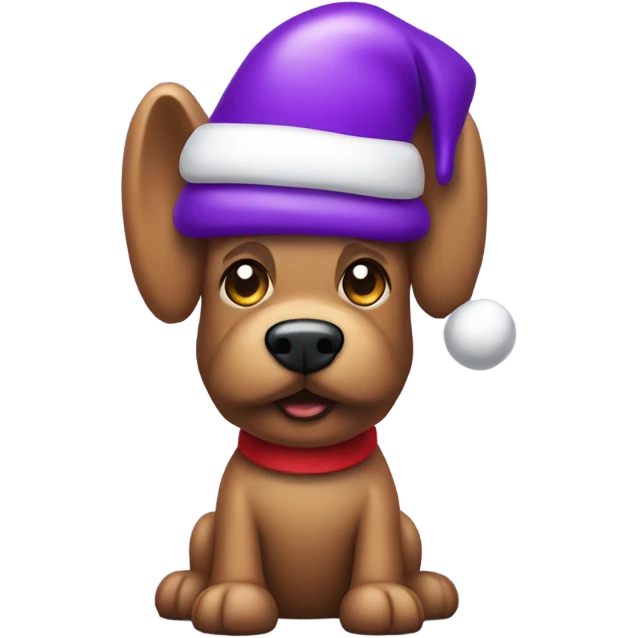 Purple balloon dog with Santa hat emoji