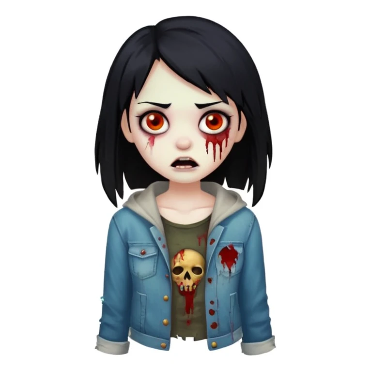 Zombie girl but black  emoji