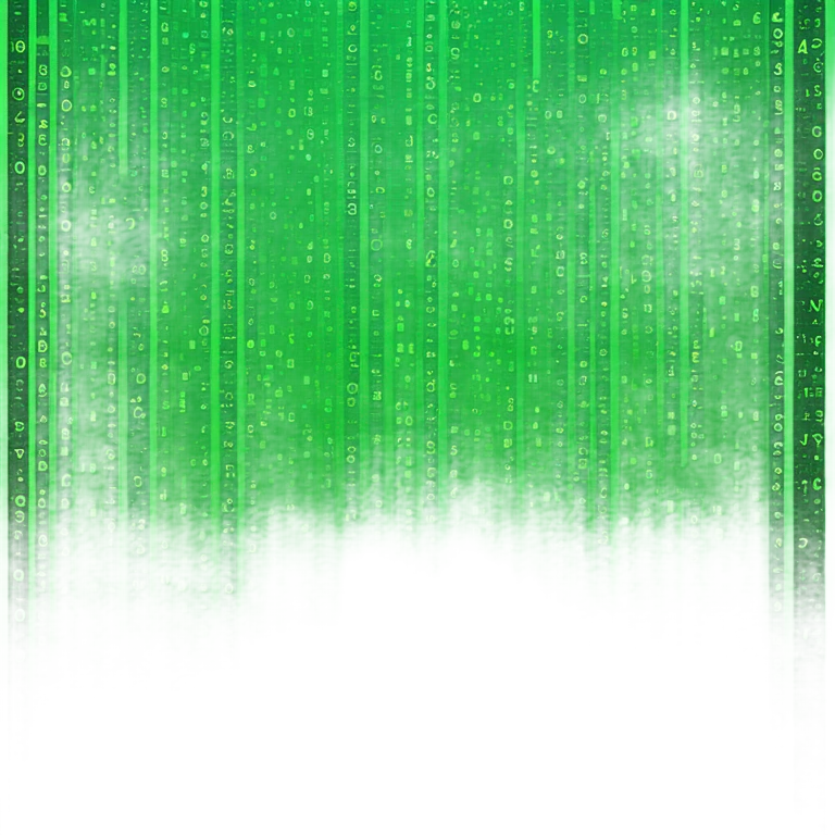 matrix-style falling code emoji