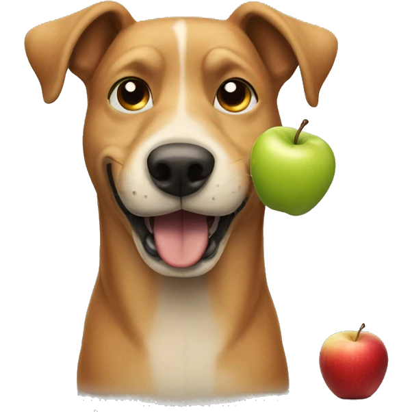 Dog eat apple emoji
