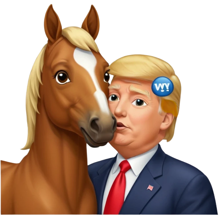 Donald trump kissing a horse named bubba emoji