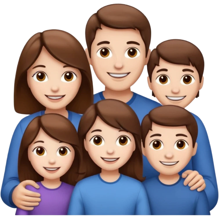 family aill white / browm hair emoji