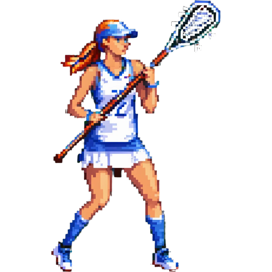female lacrosse player in hot summer emoji