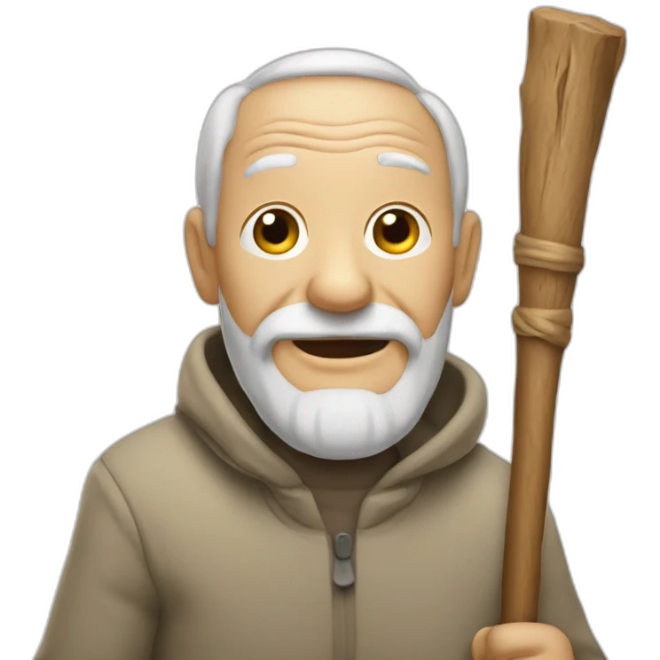 old man with a stick emoji