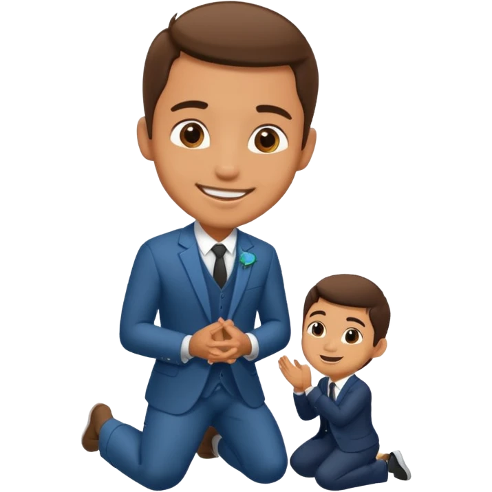 man kneeling and asking for marriage emoji