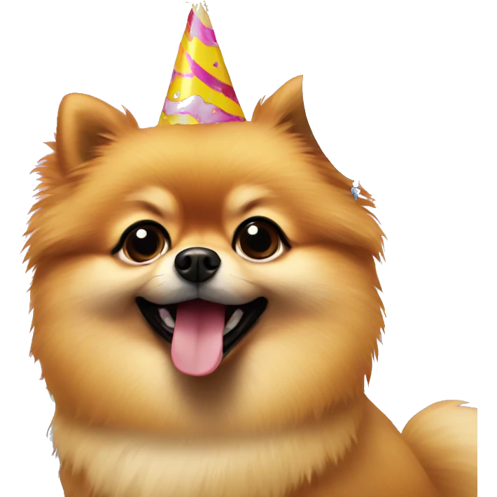 Pomeranian partying emoji