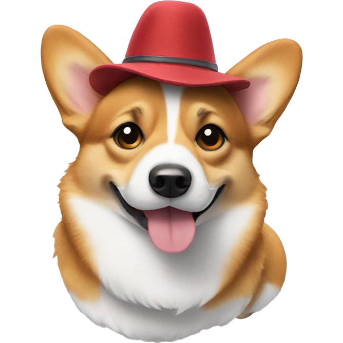 corgi with a cute hat emoji
