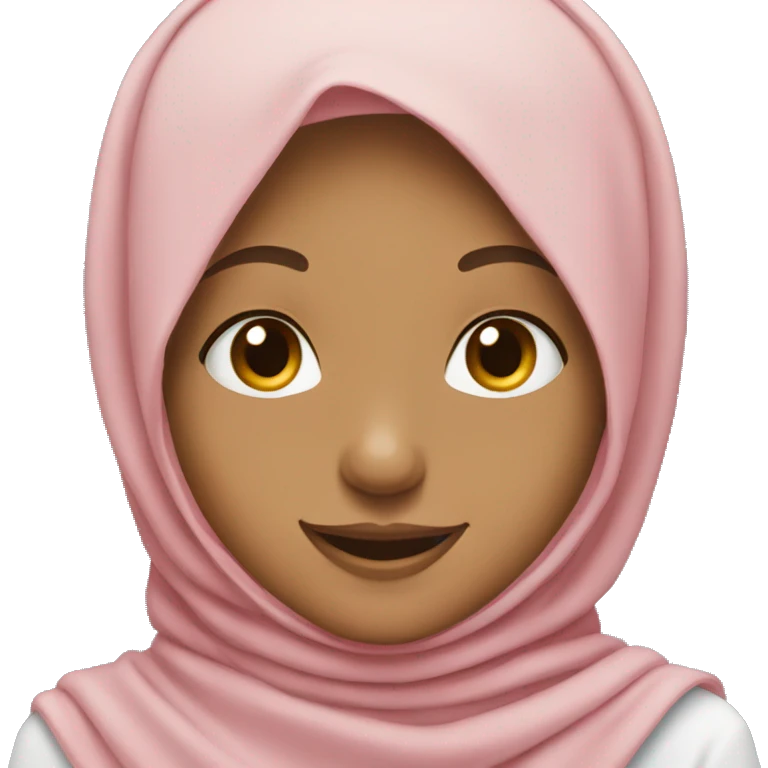 Hijab girl with braces on smile emoji