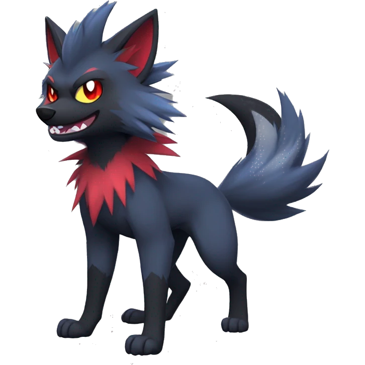 Cool Edgy Zorua-Zoroark-Mightyena full body emoji
