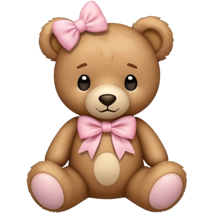 Teddy bear with light pink bow  emoji