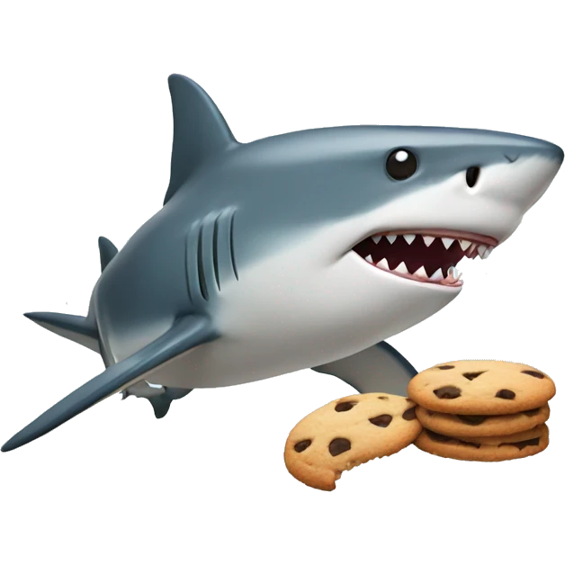 Shark with a cookies emoji