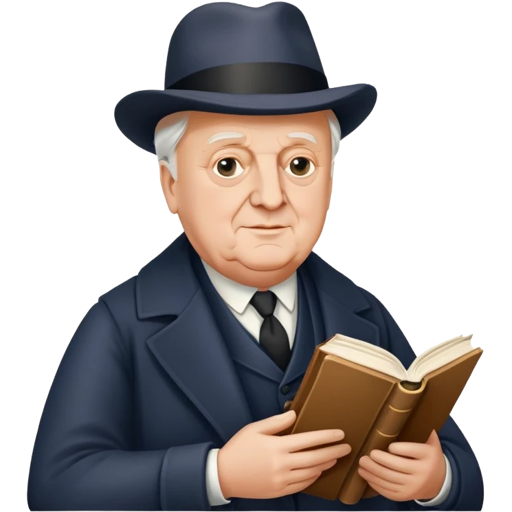 Sir John Betjeman holding a book emoji