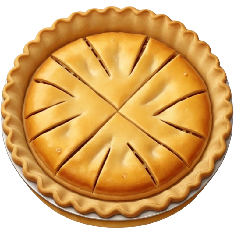 round baked pie, golden crust with subtle top pattern emoji