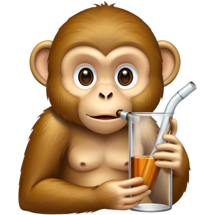 Monkey sucking on a glass tube emoji