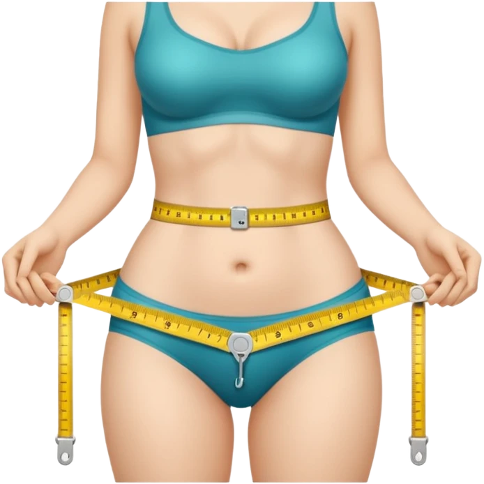 woman's waist with a measuring tape, simple, clear, no text emoji