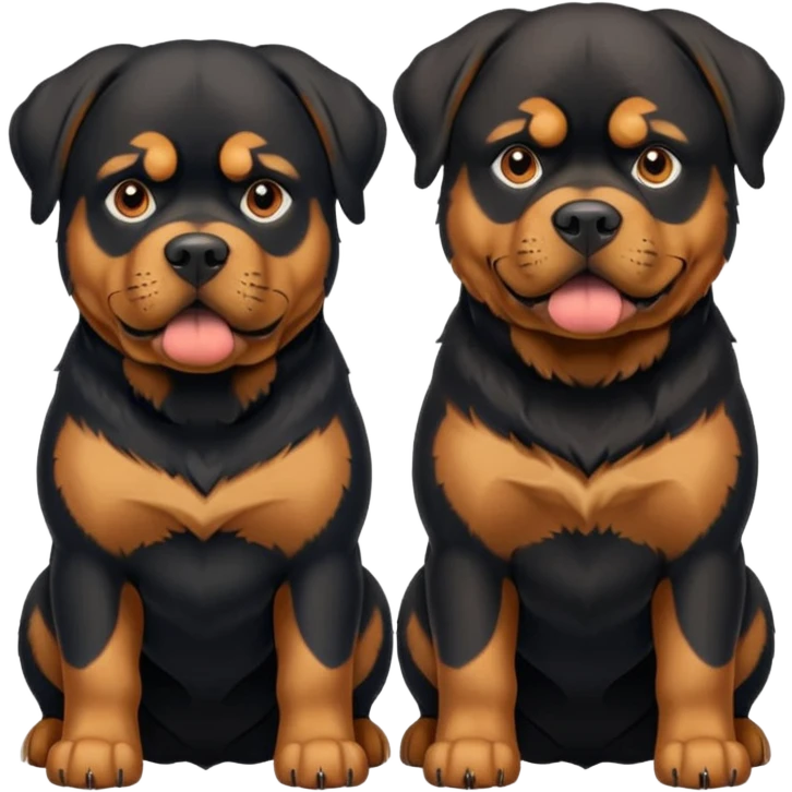 2 large aggressive German Rottweilers emoji emoji