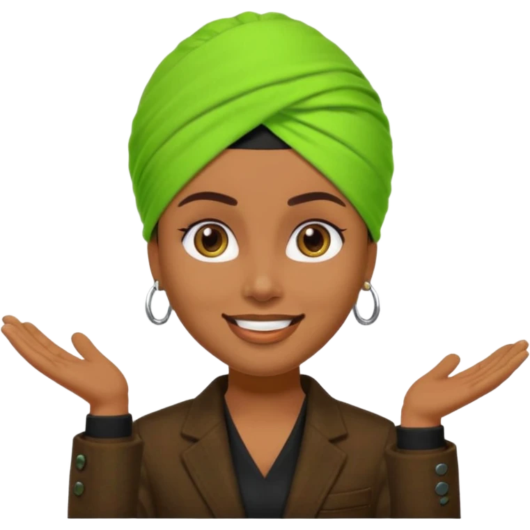a pretty bratz emoji that looks like a bearded Akshay kumar wearing a neon green turban. Wearing a dark brown flannel blazer with black tshirt underneath.
he should resemble akshay kumar. smiling big emoji