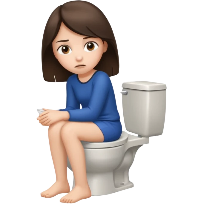 Brunette Girl on toilet emoji
