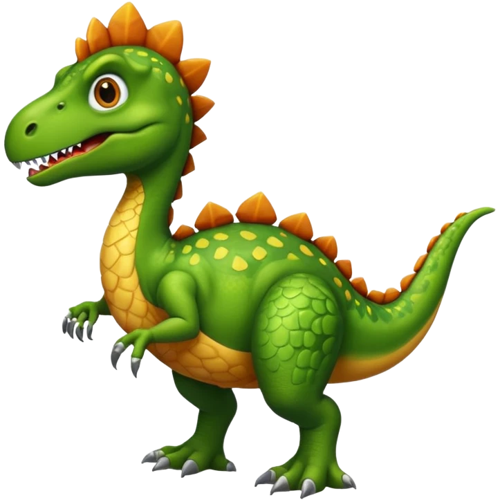 Dinosaur with chicken as legs emoji
