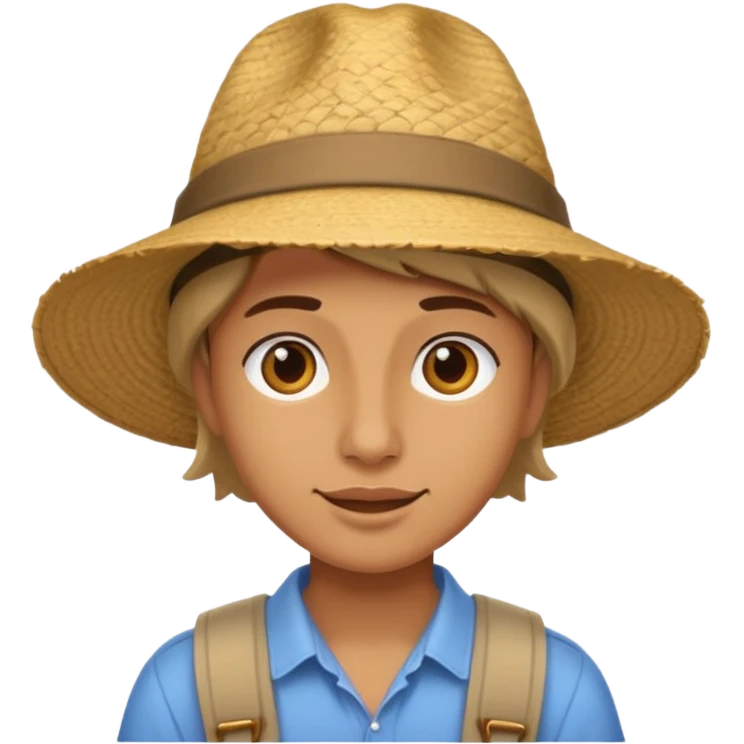 unique looking tourist with big unique tourist hat emoji