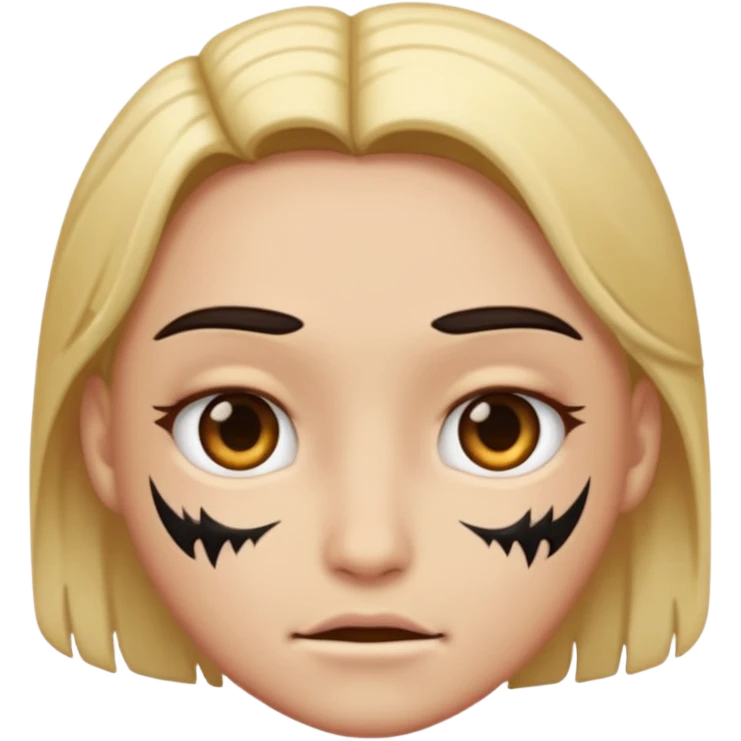 🙂 with a scar or lash in its face emoji