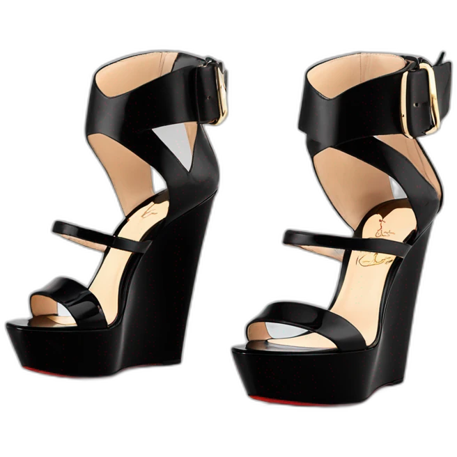 Sandal Platform wedges black louboutin emoji