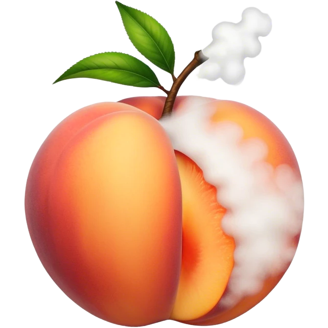 Steam coming off a peach emoji