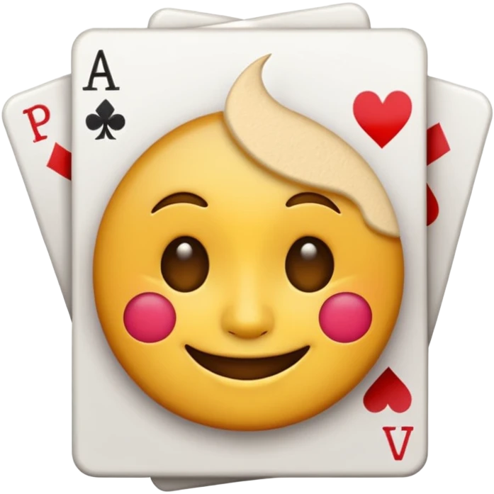 a face emoji with a card and pouder emoji