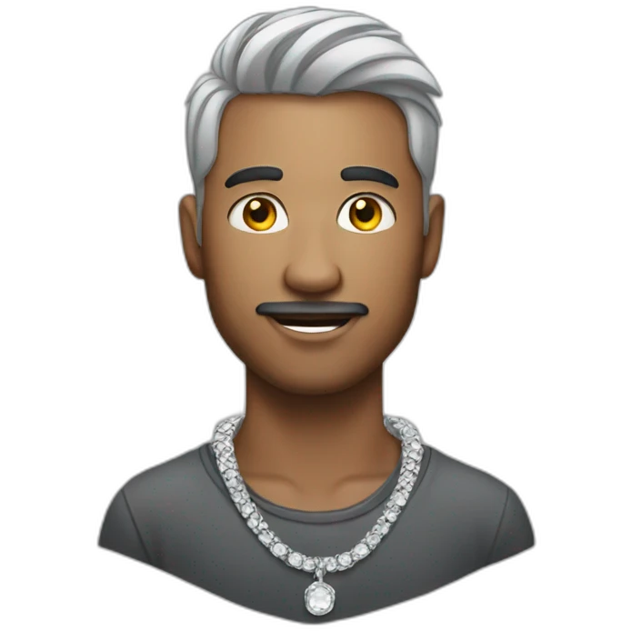Man with silver jewellery  emoji