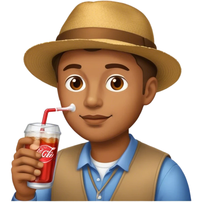 A man with pop on the had emoji