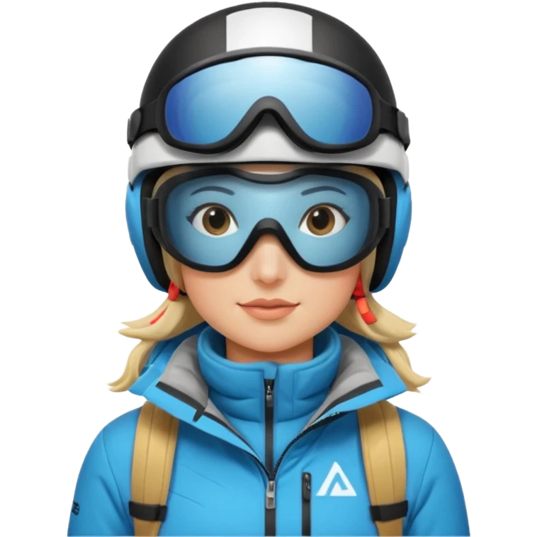 Female Alpine skiing half body emoji