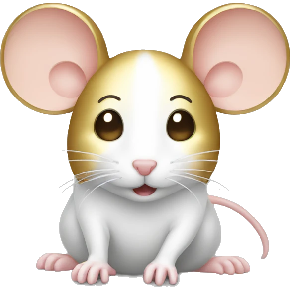 mouse gold and white emoji