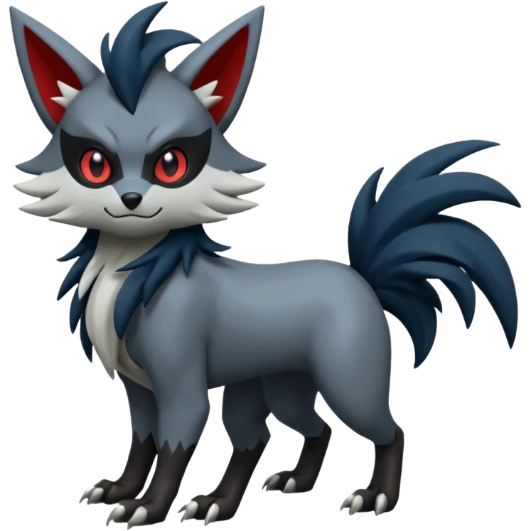 Mightyena-Zorua-Silvally-Fakémon-hybrid-creature (full body)  emoji