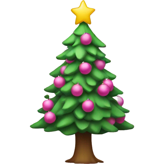 Christmas tree with pink balls emoji