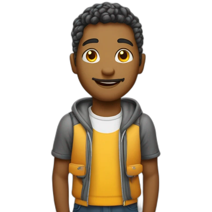 criar um inseto abelha futurista saindo para a escola e sorrindo emoji